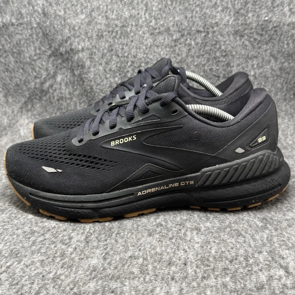 Brooks Adrenaline GTS 23 Womens Running Shoes Size 8 Wide D Black Gum Stability